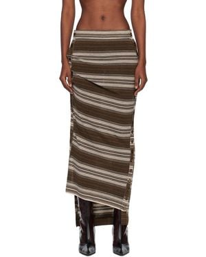 Miss Sixty Knwls Edition Striped Knit Maxi Skirt - Black