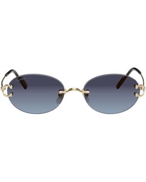 Cartier ゴールド C De サングラス - ブラック