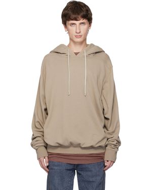 Rick Owens Taupe Concordians Oversized Hoodie - Natural