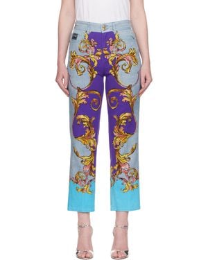 Versace Jeans Couture Outline Barocco Slim-Fit Jeans - Blue