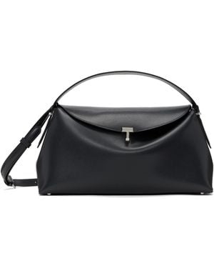 TOTEME T-Lock Leather Top Handle Bag - Black
