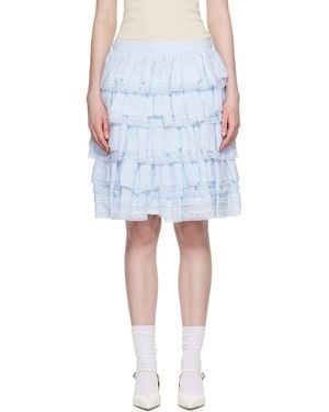 ShuShu/Tong Tiered Lace Midi Skirt - Black