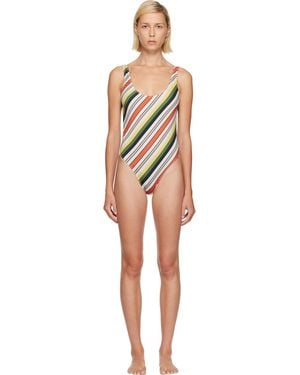 Jean Paul Gaultier Printed Retro Stripe Swimsuit - Multicolour