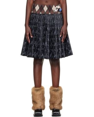 Chopova Lowena Crescent Pleated Knee Miniskirt - Black
