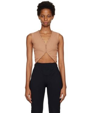 Dion Lee Tan Hook & Eye Tank Top - Black