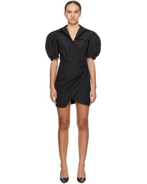 MSGM Robe courte noire à manches bouffantes