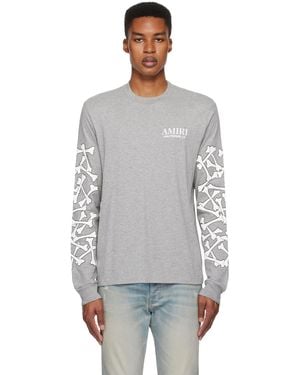 Tシャツ・カットソー Amiri BONES STACKED LONG SLEEVES T-SHIRT Amiri Bones Stacked Long Sleeve Tee in Black for Men | Lyst