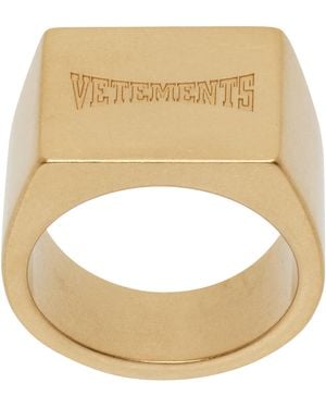 Vetements Boxing Logo Signet Ring - Metallic
