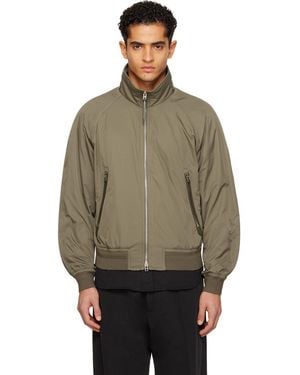 Tom Ford Khaki Techno Poplin Cashmere-Lined Jacket - Multicolour