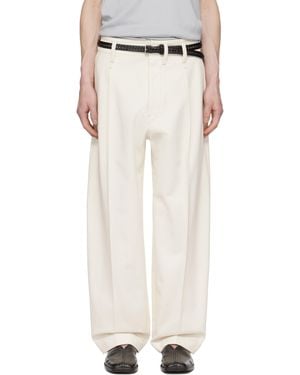 Lemaire オフホワイト Pleated Carrot トラウザーズ - ブラック
