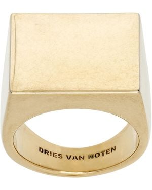 Dries Van Noten Signet Ring - Metallic