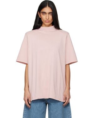 The Attico T-Shirt Rose À Épaulettes