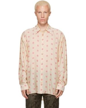 Dries Van Noten Off- Loose Jacquard Shirt - Natural