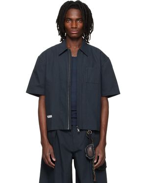Song For The Mute Zip Up Workman Shirt - Blue