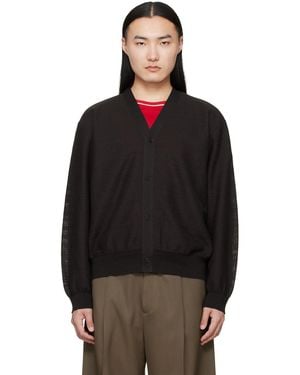 Ssstein Slub Cotton Knit Cardigan - Black