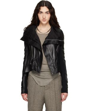 Rick Owens Tower Naska Biker Leather Jacket - Black