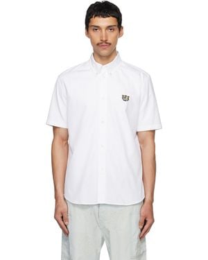 KENZO Chemise À Manches Courtes Blanche À Écusson Wild Tiger