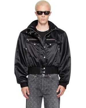 Marine Serre Satin Nylon Bomber Jacket - Black