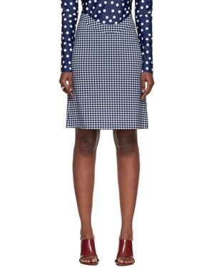 Jean Paul Gaultier 'The Curved' Midi Skirt - Blue