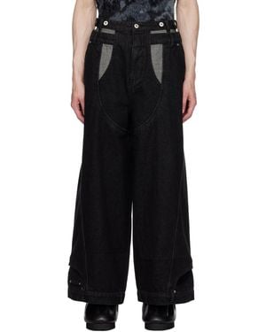 Feng Chen Wang Panelled Jeans - Black