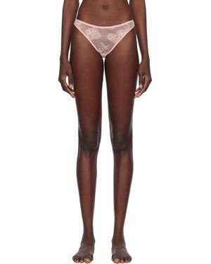 Fleur du Mal Culotte Échancrée Rose À Ornements En Dentelle Bouquet - Multicolore
