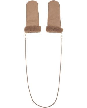 Max Mara Tan Sand Gloves - Black