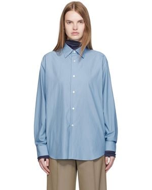 AURALEE Washed Finx Twill Shirt - Blue