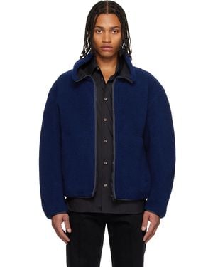 Givenchy Wool Fleece Bomber Jacket - Blue