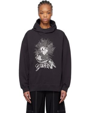 Ganni Isoli Heart Oversized Hoodie - Blue