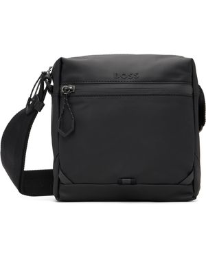 BOSS Faux-Leather Reporter Bag - Black