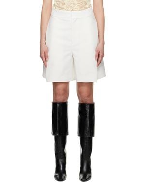 Victoria Beckham Off- Pleat Detail Culotte Shorts - Black
