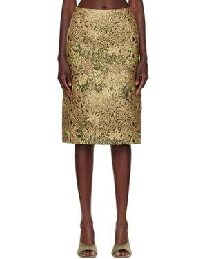 Dries Van Noten Gobelin Midi Skirt - Natural