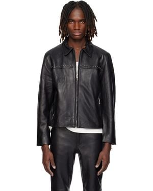 Ernest W. Baker Studded Leather Jacket - Black