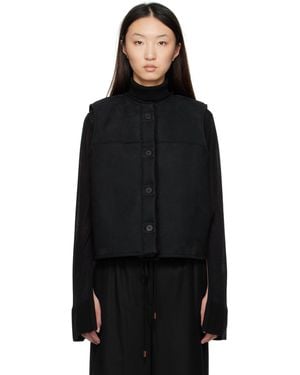 LE17SEPTEMBRE Faux-Shearling Reversible Vest - Black