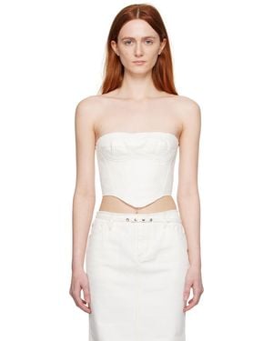 Juneyen Raw Edge Denim Corset - White