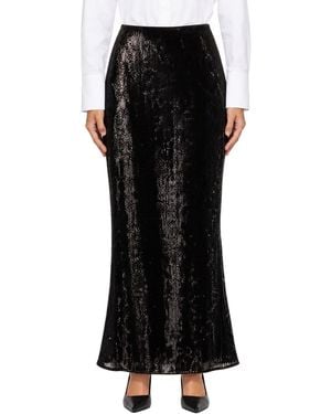 Balmain Jupe Longue Verte À Paillettes - Noir