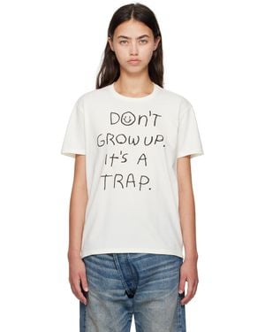 R13 Off- 'Don'T Grow Up' Boy T-Shirt - White