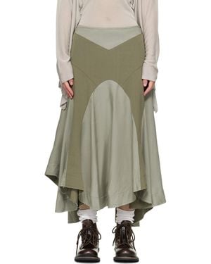 Our Legacy Taupe Petti Midi Skirt - Green