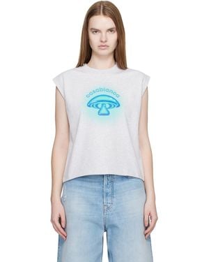 CASABLANCA Airbrush Mushroom Tank Top - Blue