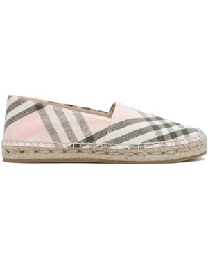 Burberry Khaki Check Mews Espadrilles - Black