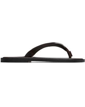 AURALEE Leather Tong Flip-Flops - Black