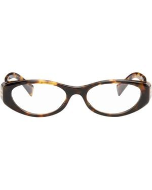 Miu Miu Tortoiseshell Oval Glasses - Brown
