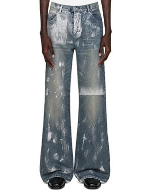 Who Decides War Demi Flare Fit Luster Patches Jeans - Blue