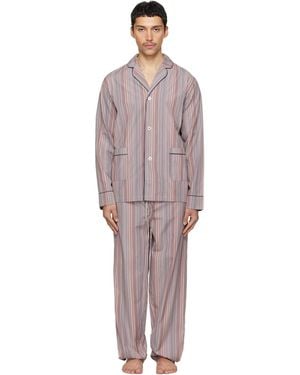 Paul Smith 'Signature Stripe' Cotton Pajama Set - Black