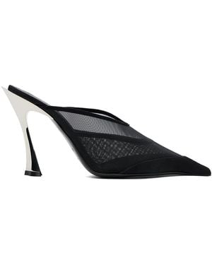 【関税込み】Mugler ブラック Fang 95 メッシュ ミュール Black mesh Fang 95 boots | MUGLER Official Website – Mugler