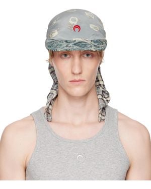 Marine Serre Regenerated Silk Scarves Veiled Cap - Grey