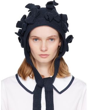 Comme des Garçons Bonnet De Style Capuche Bleu Marine À Boucles