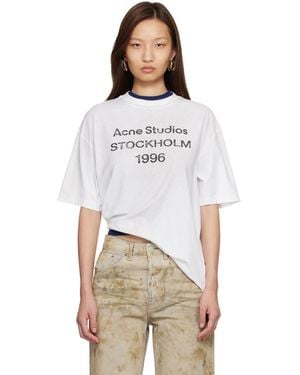 Acne Studios Relaxed Fit Logo T-Shirt - White