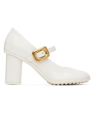 Bottega Veneta White Atomic Court Shoes - Black