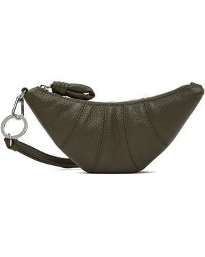 Lemaire Khaki Cross-Body Croissant Coin Pouch - Black